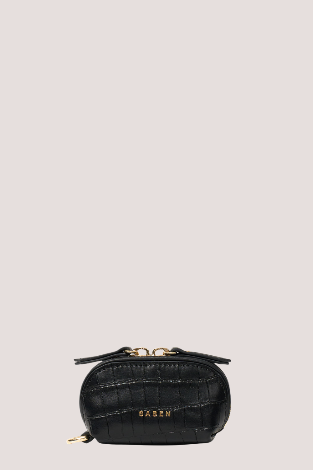 Tarin Airpod Pouch | Black Matte Croc