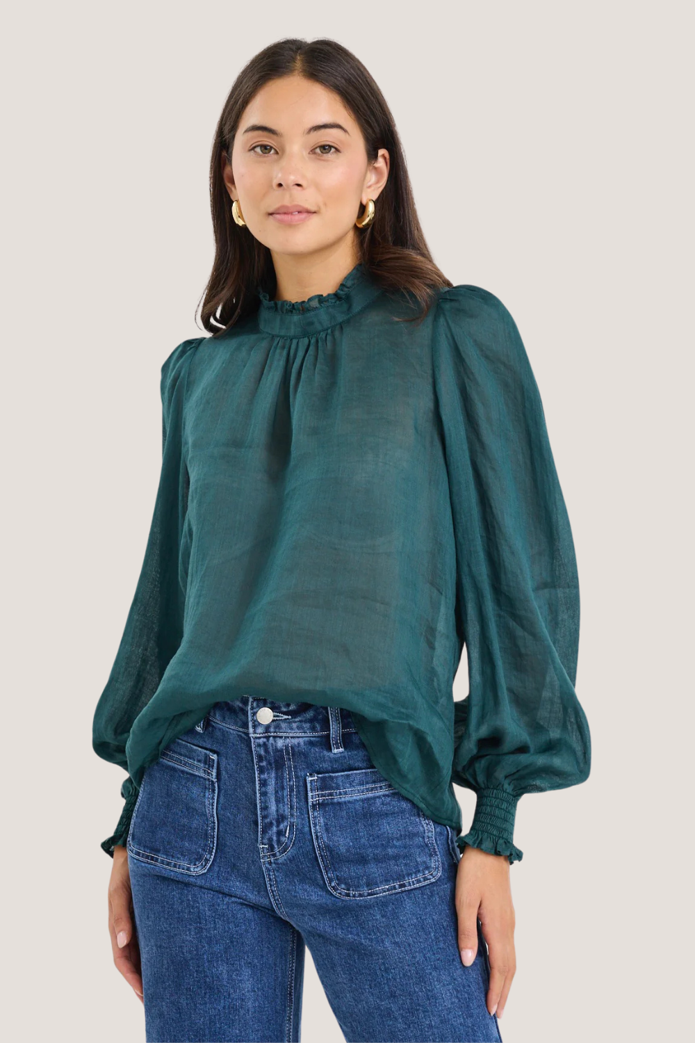 Poet Forest Long Sleeve High Neck Top