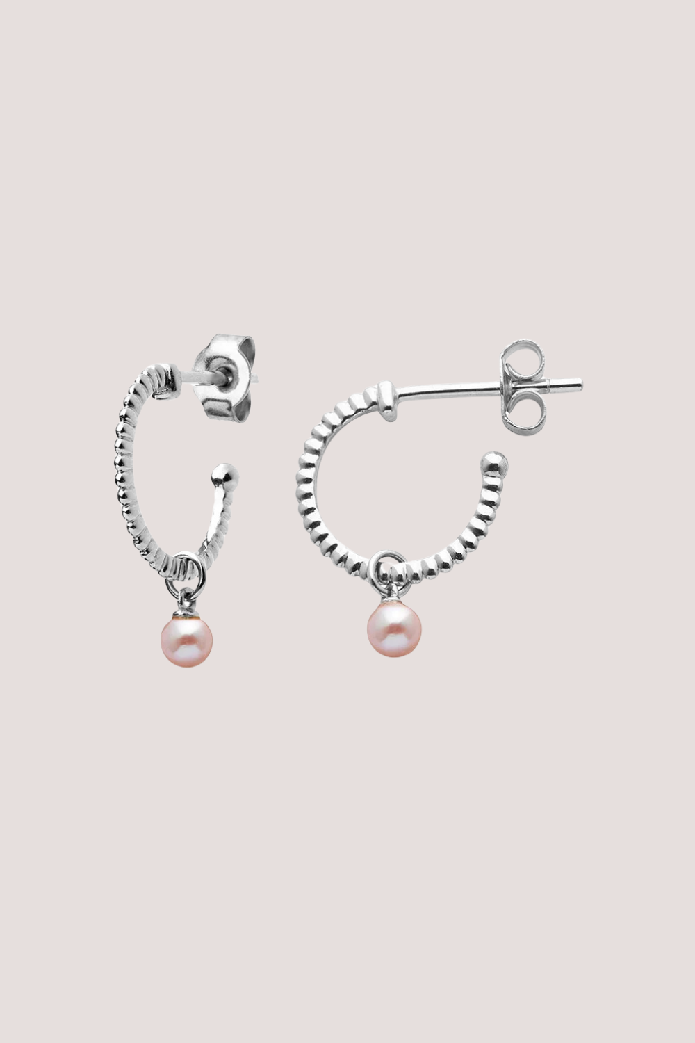 Wisdom Pearl Hoops | Silver