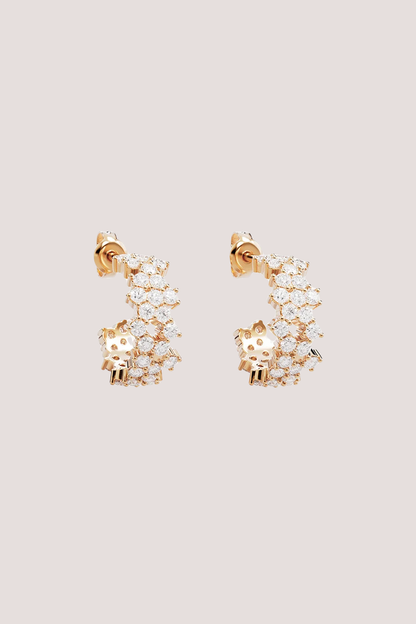 18k Gold Plated Crystal Dust Hoops
