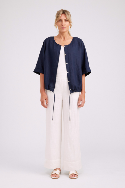 Studio Button Top/Jacket | Navy