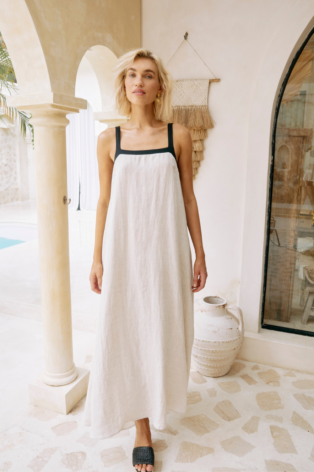 Maris Splice Tank Maxi Dress | Tusk/Black