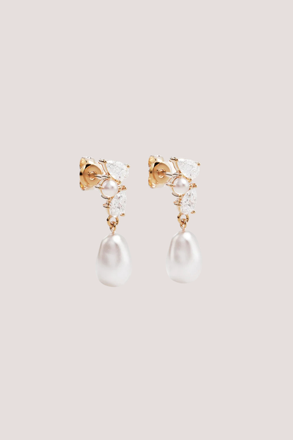 18k Gold Vermeil Moments in Time Pearl Drop Earrings