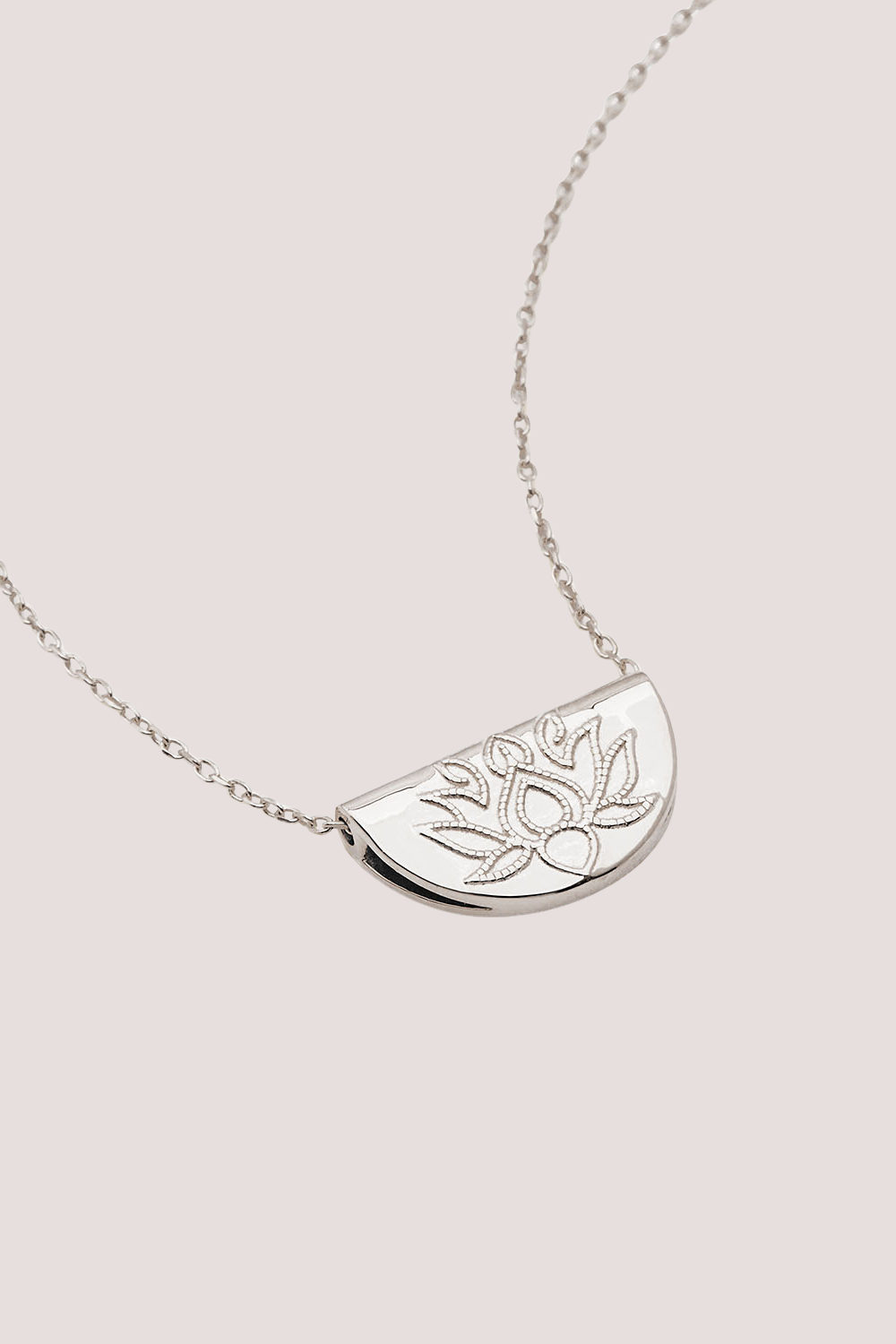 Sterling Silver Live In Light Lotus Necklace