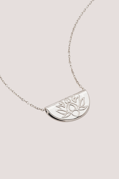Sterling Silver Live In Light Lotus Necklace