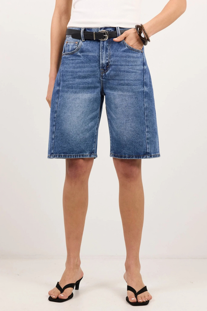 Academy Deep Blue Denim Barrel Shorts