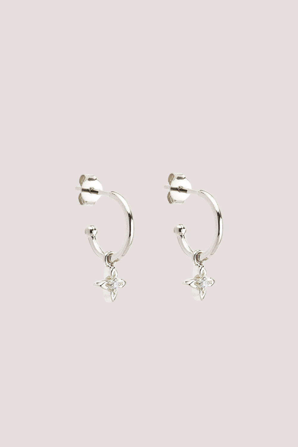 Sterling Silver Live in Light Hoop Earrings