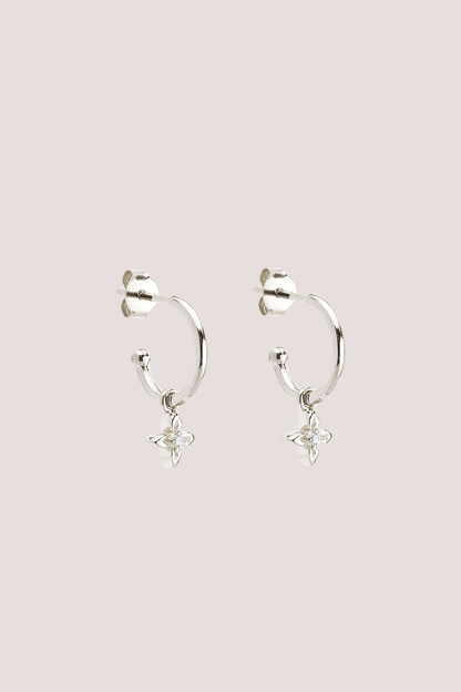 Sterling Silver Live in Light Hoop Earrings