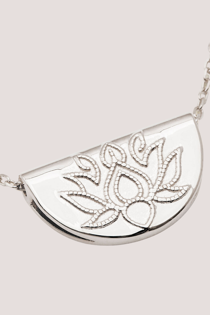 Sterling Silver Live In Light Lotus Necklace