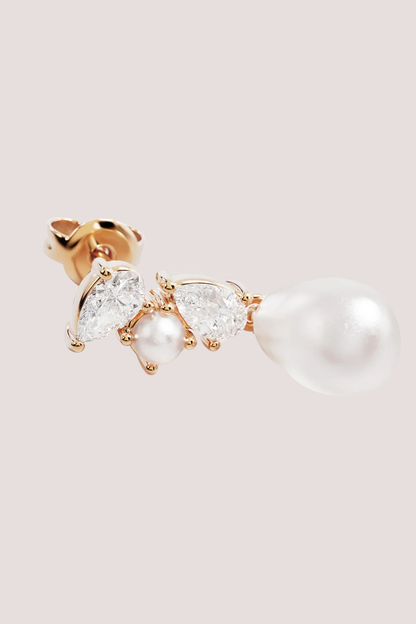 18k Gold Vermeil Moments in Time Pearl Drop Earrings