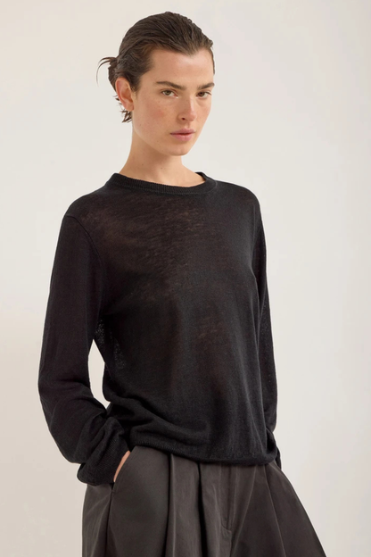 Orlon Linen Sweater | Black