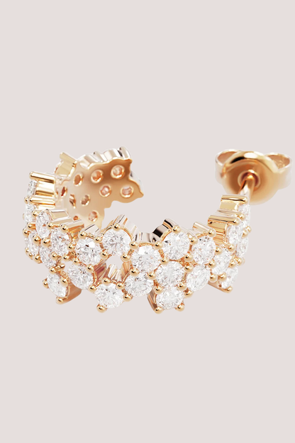 18k Gold Plated Crystal Dust Hoops