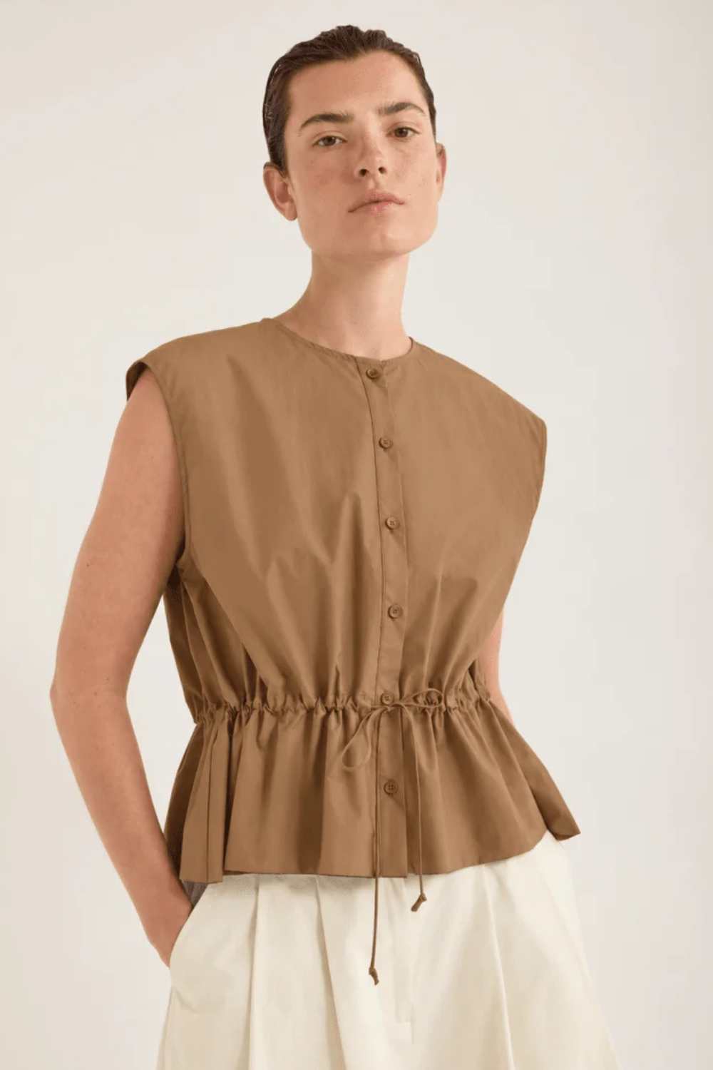 Bonne Crushed Cotton Top | Saffa