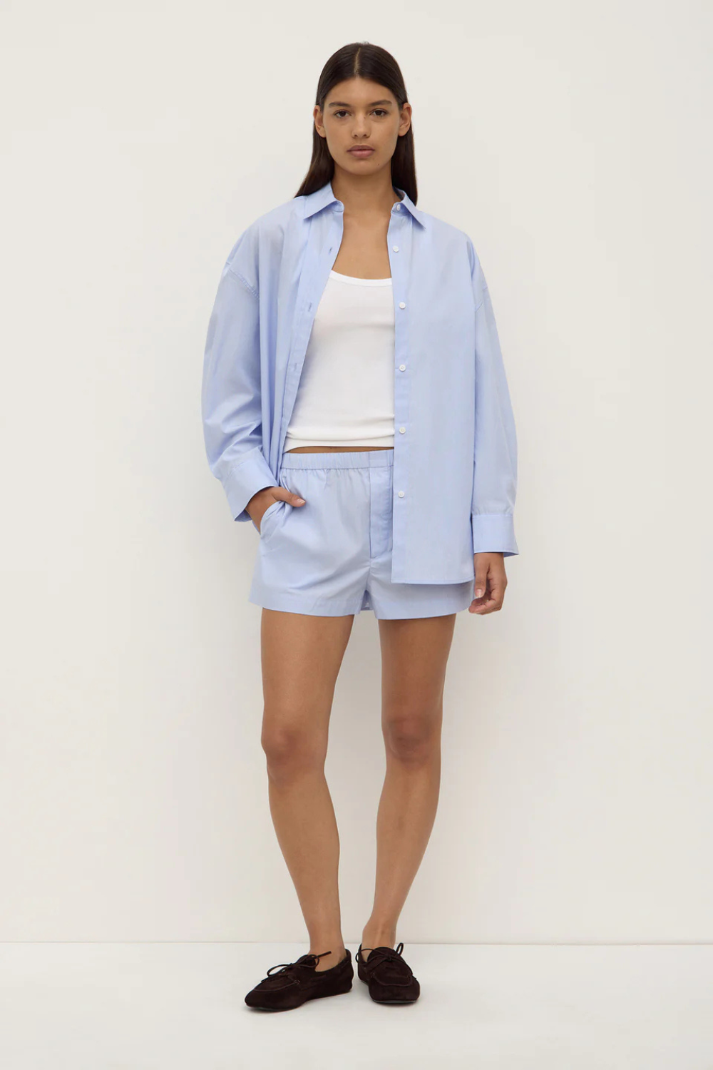 Havana Stripe Poplin Short | Blue/White Stripe