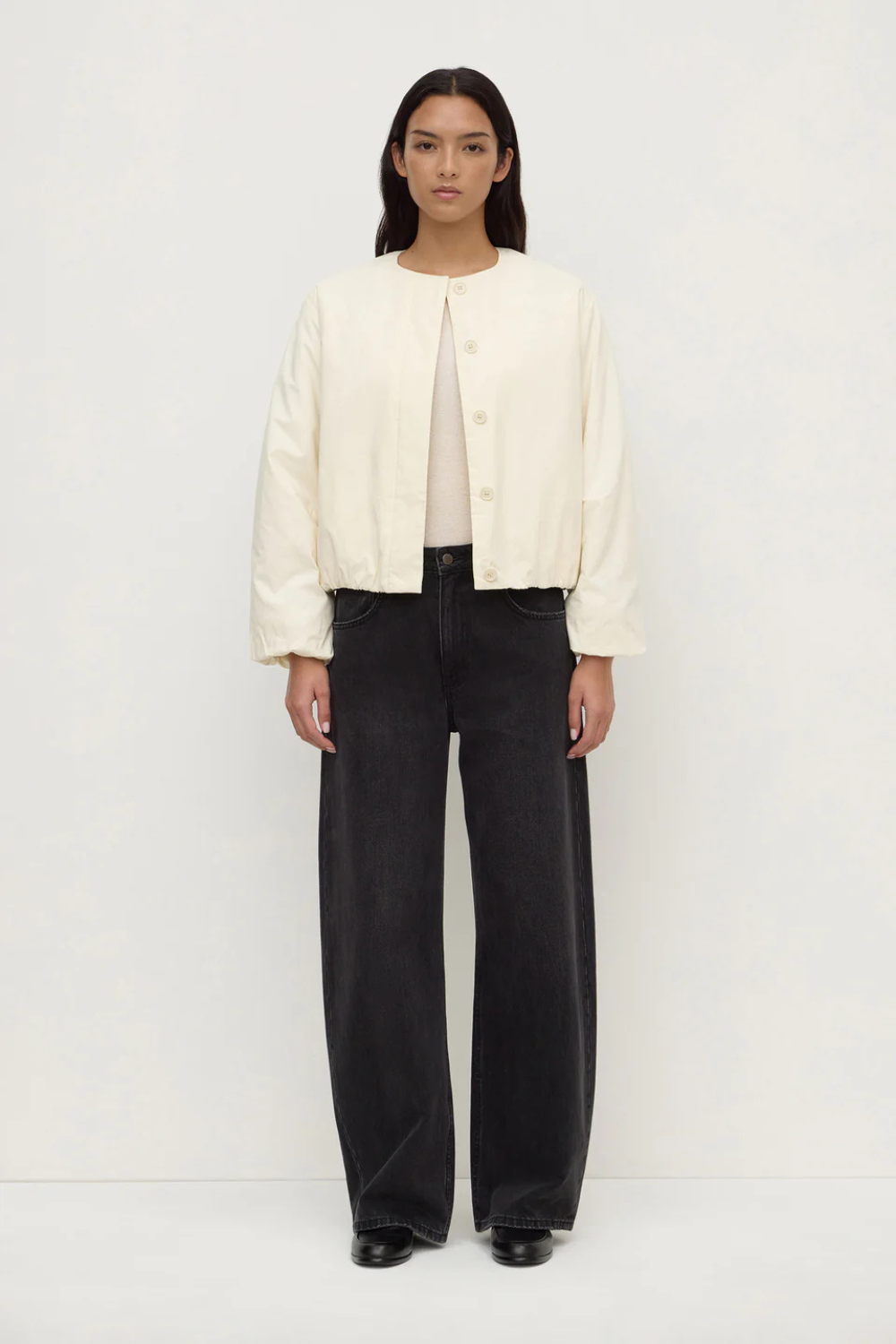 Zoie Padded Bomber Jacket | Antique White