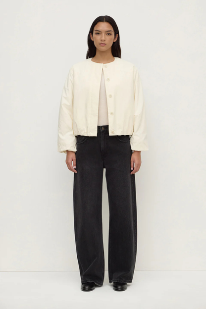 Zoie Padded Bomber Jacket | Antique White