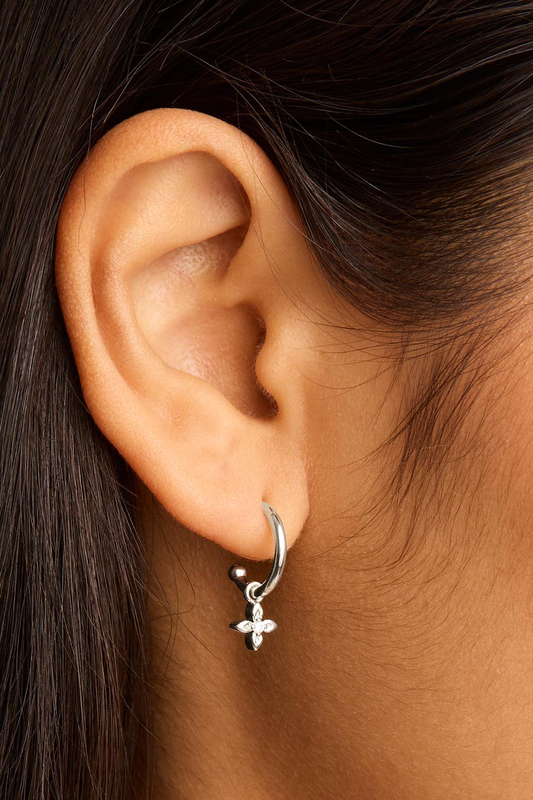 Sterling Silver Live in Light Hoop Earrings