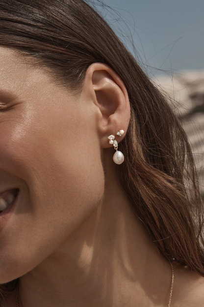 18k Gold Vermeil Moments in Time Pearl Drop Earrings