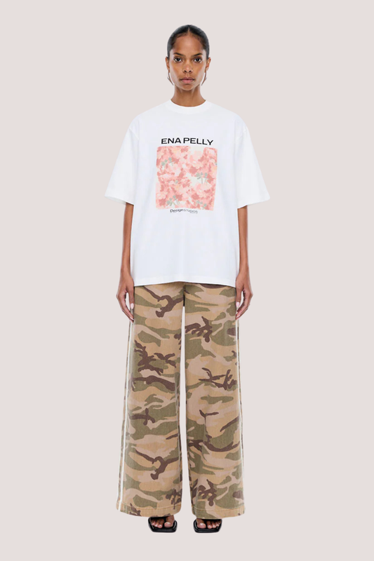 Coral Floral Tee | Vintage White