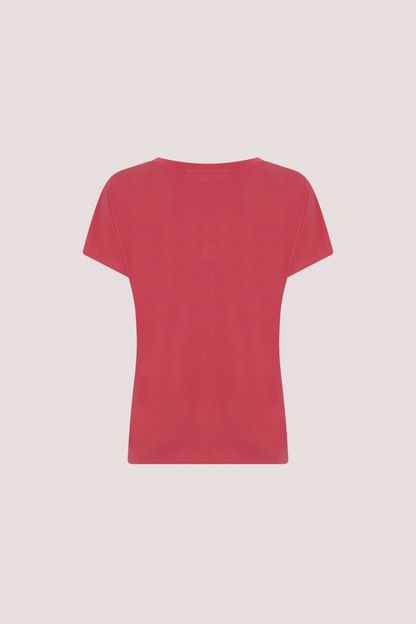 MSCH Fenya Modal V Neck Tee | Rose Red