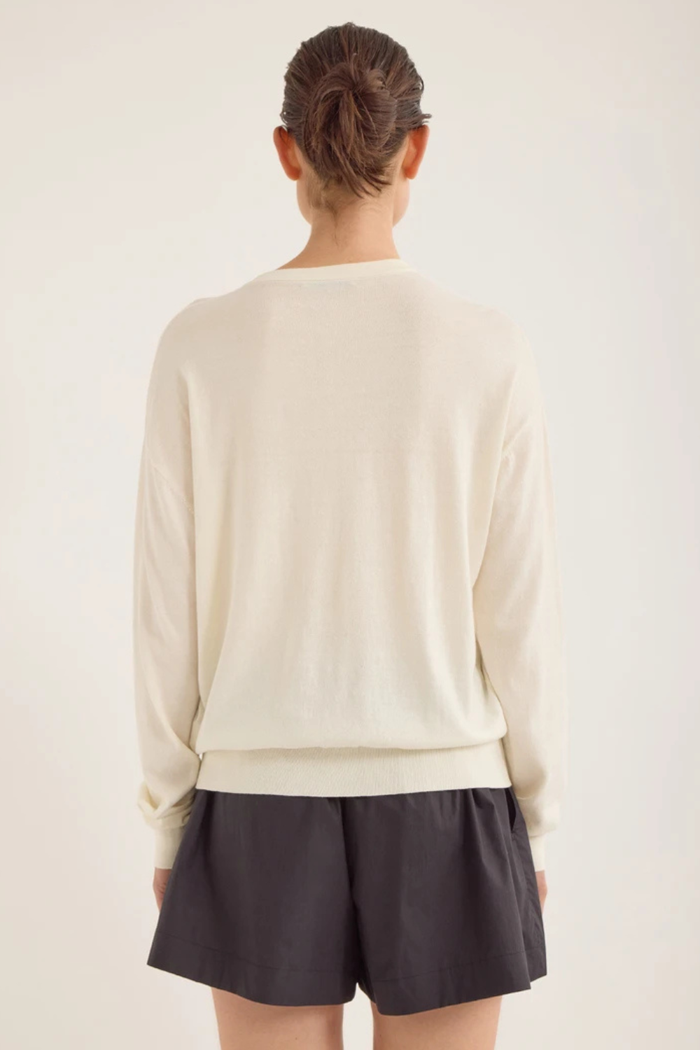 Drive Fine Cotton Cardigan | Ante White