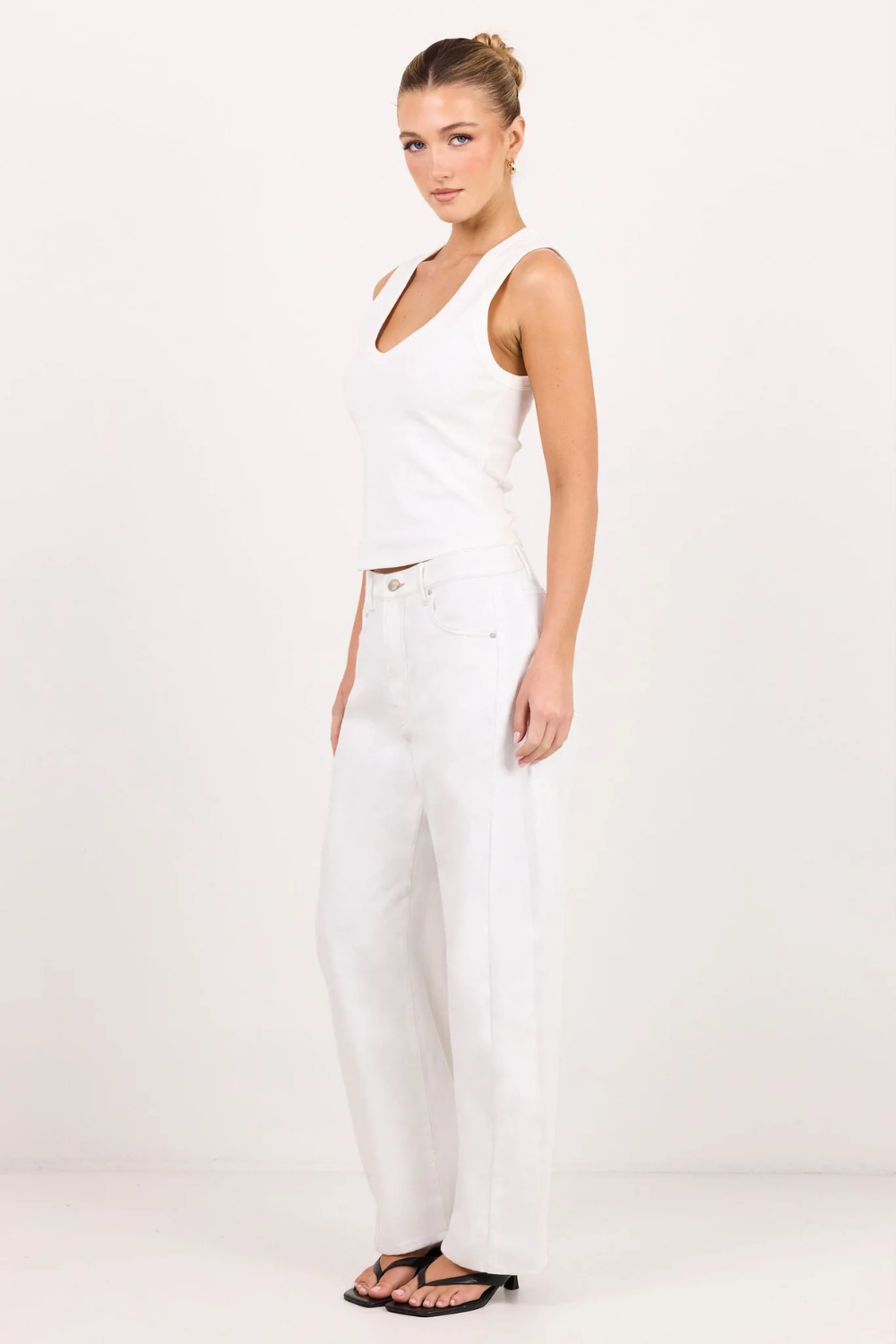 Varsity Ivory Forward Seam Barrel Jeans