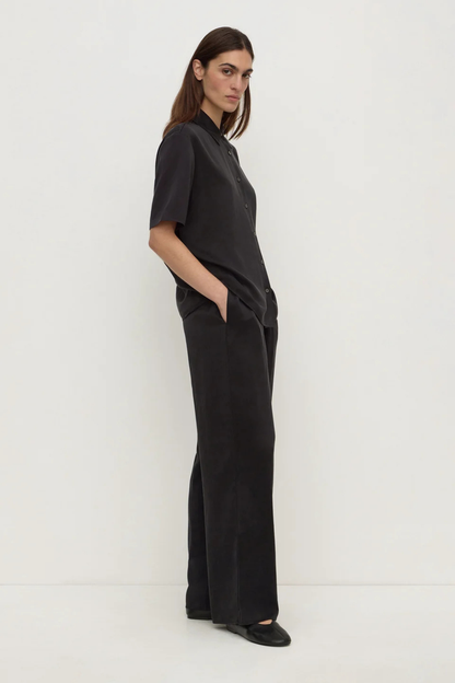Pippa Silk Short Sleeve Shirt | Black