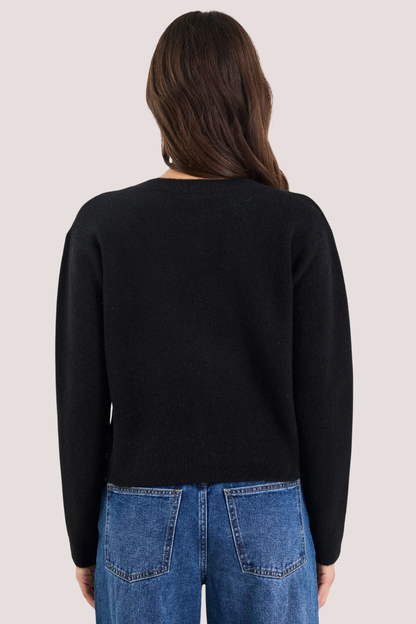 Imprint Black Soft Knit Crewneck Cardigan