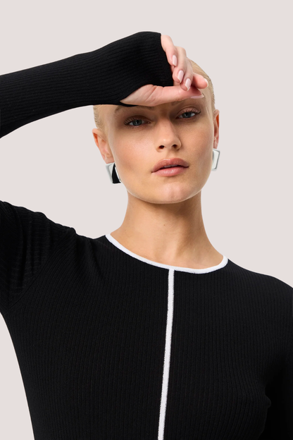 Nara Knit Top | Black/White