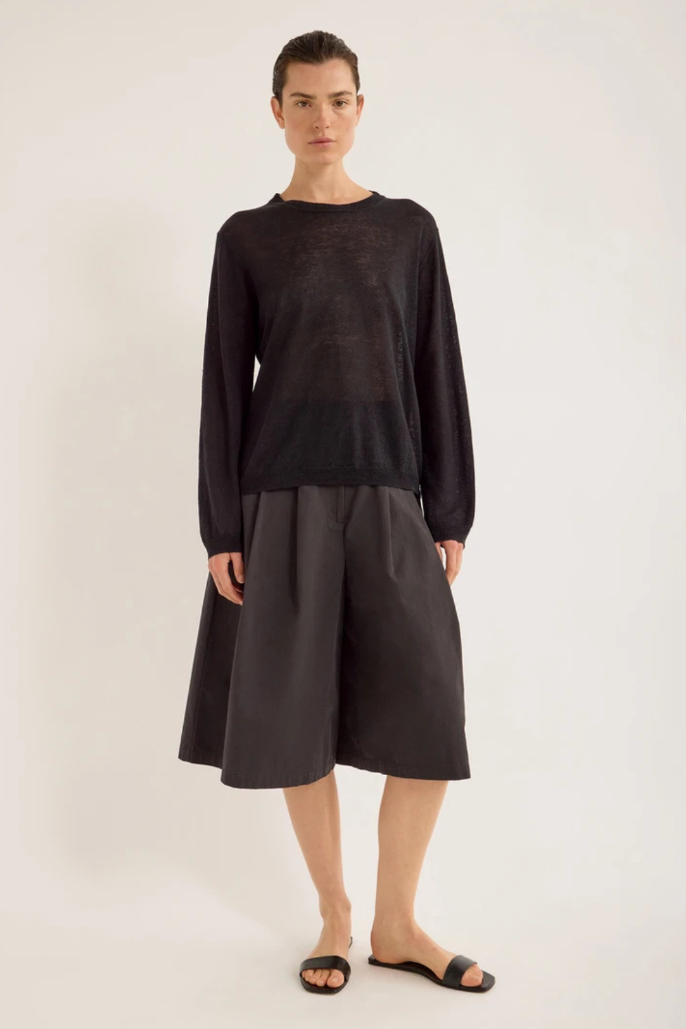 Orlon Linen Sweater | Black