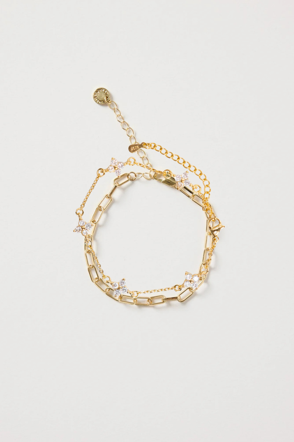 Sparkle Star Charm 14k Gold Plate Plate Bracelet 1