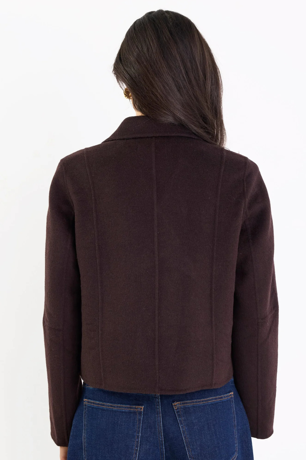 Reverie Chocolate Melton Double Breasted Peacoat