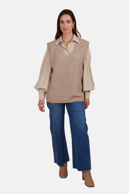 Miru Knit Vest | Taupe