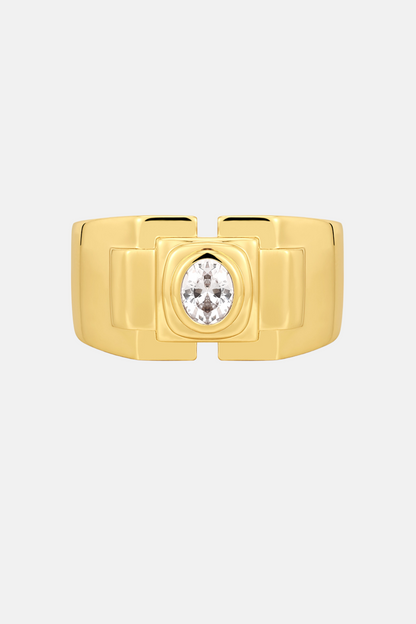 Deco Statement Ring | Gold