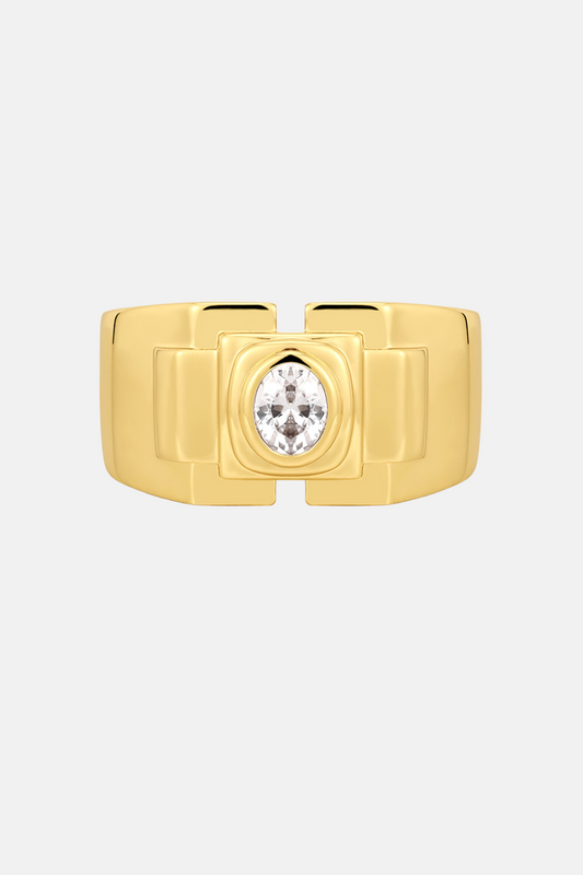 Deco Statement Ring | Gold