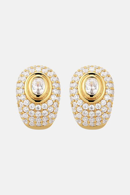 Pave Jewelle Studs | Gold
