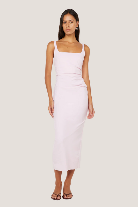 Aveline Tuck Midi Dress | Ballet Pink