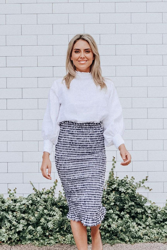 Bonnie Skirt | Navy Gingham