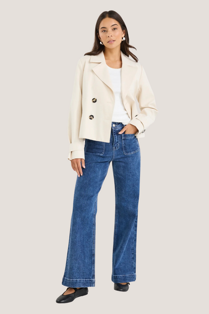 Pathway Pumice Cropped Trench Jacket