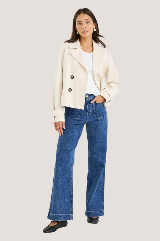 Pathway Pumice Cropped Trench Jacket
