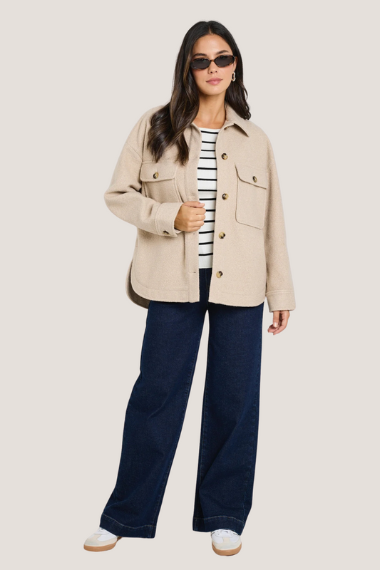 Pinot Taupe Oversized Shacket