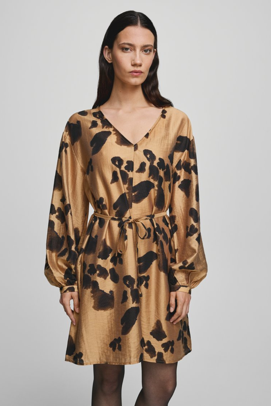 MSCH Nilla Romina Short Dress AOP | Iced Coffee Leo
