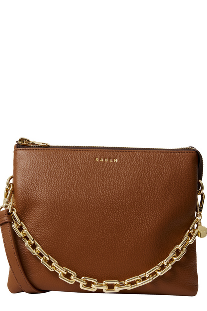 Matilda Crossbody | Tan + Chunky Chain
