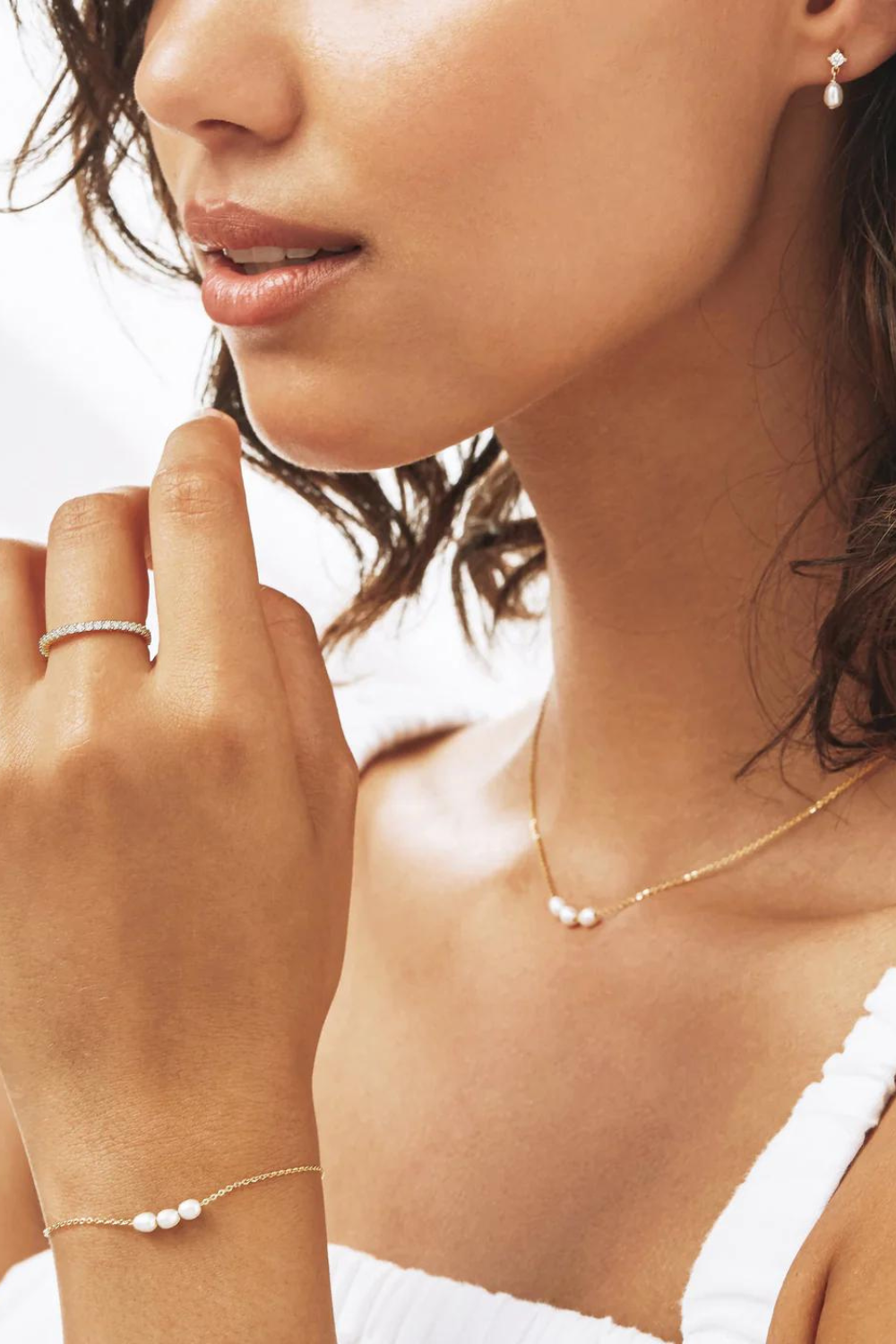 Mini Pearl Necklace | Gold