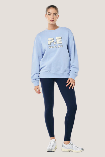 Heads Up Boucle Sweat | Dusty Blue