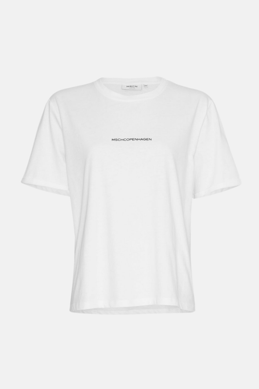 MSCH Terina Organic Small Logo Tee | White/Black