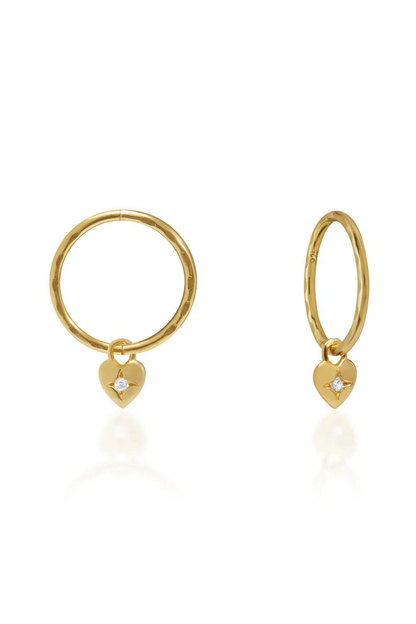 Mini Heart Hoops | Gold