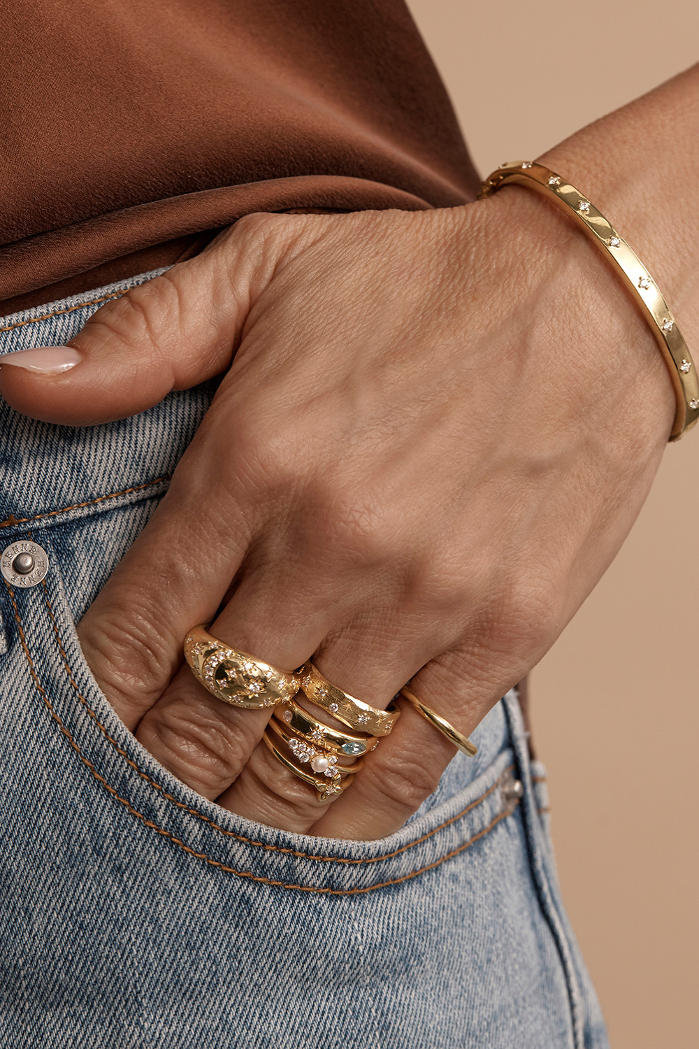 18k Gold Vermeil My Moon And Stars Ring