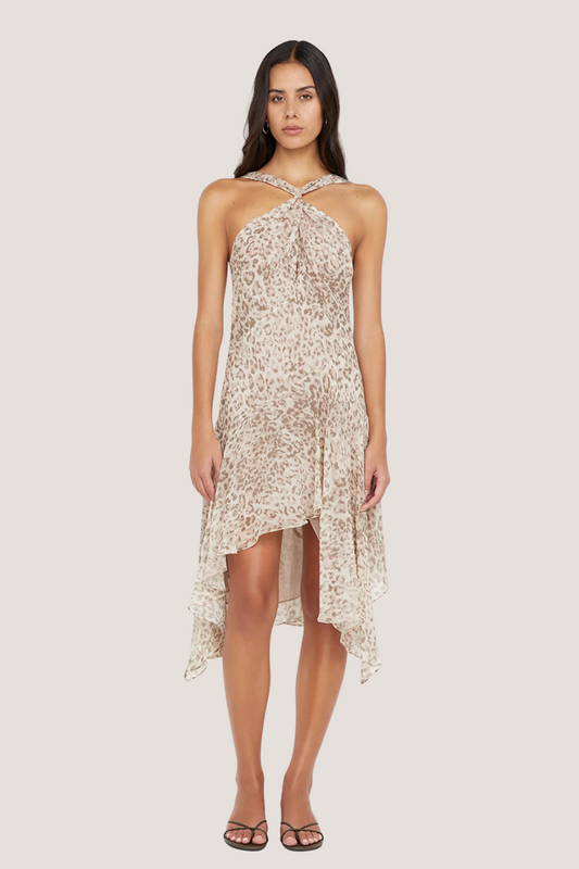Feline Midi Dress | Faded Leopard