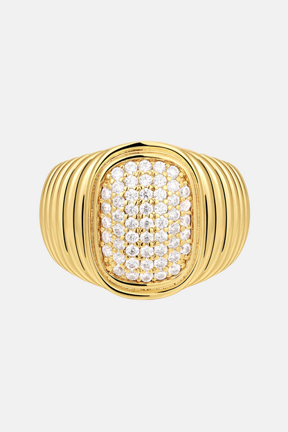 Pave Oval Bezel Ring | Gold - 6
